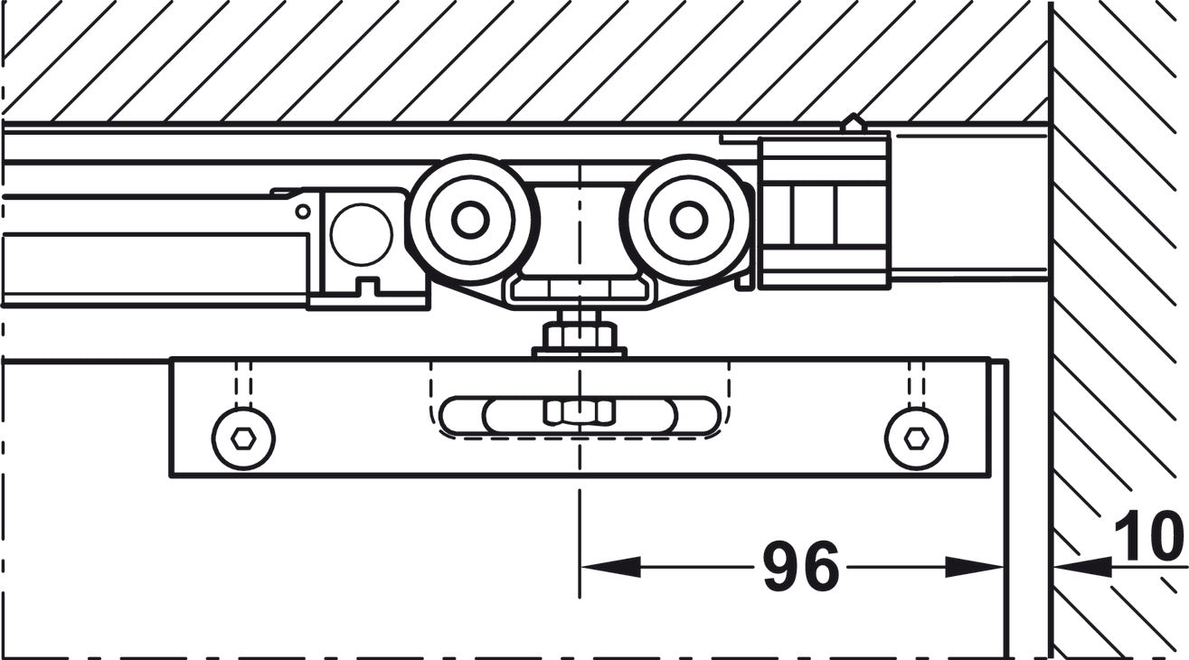 Track set, for Slido D-Line11 pocket door solution