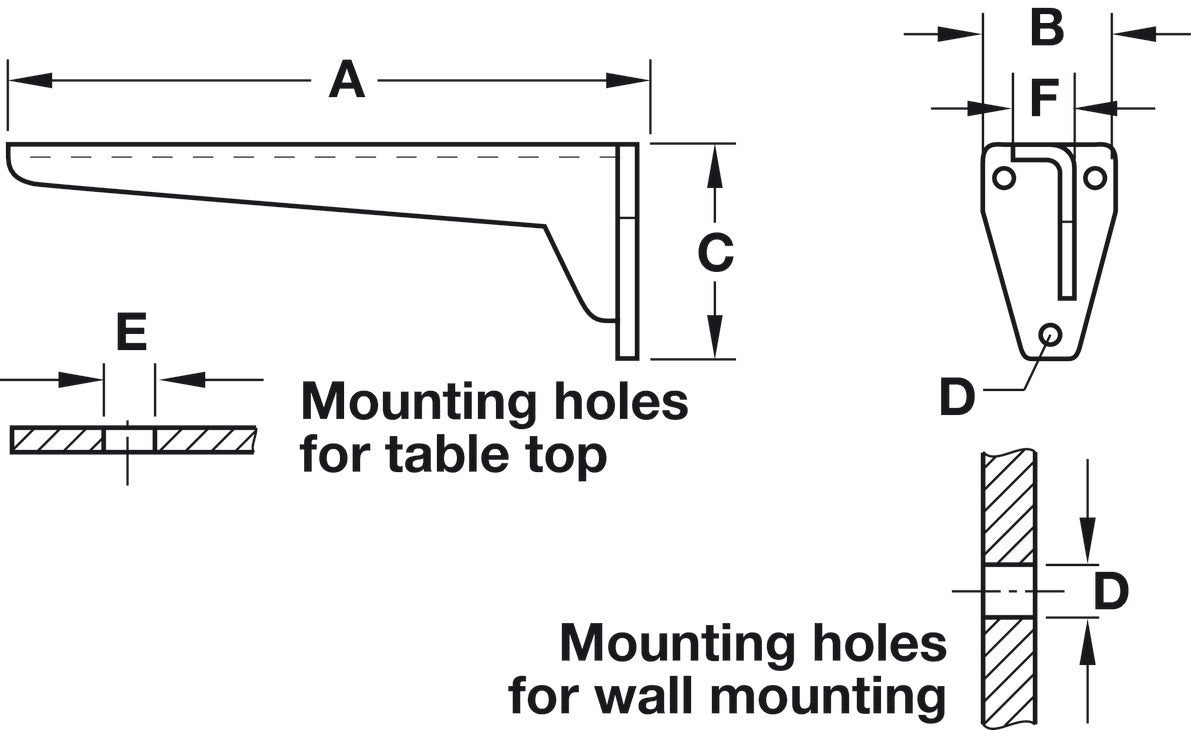 Work Surface Performance Bracket, Heavy-duty