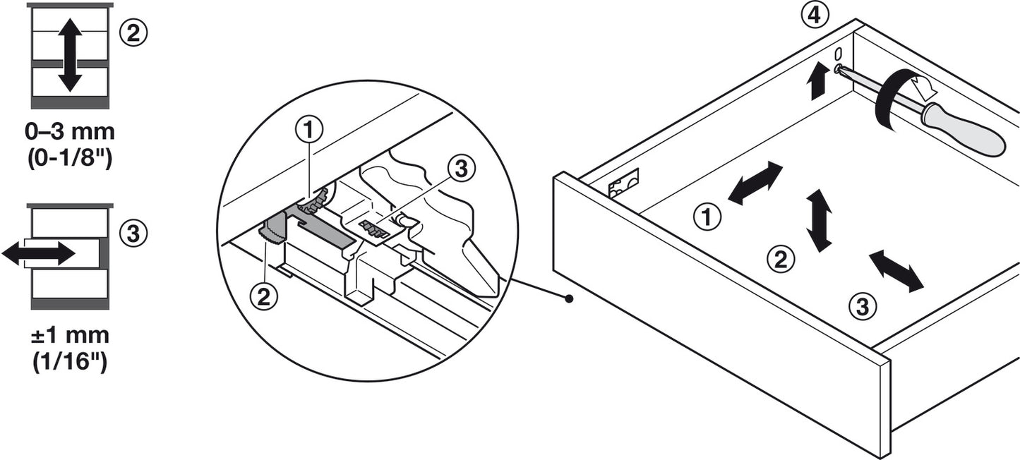 Drawer Set, HÃ¤fele Matrix Box Slim A, 175 mm Drawer Height