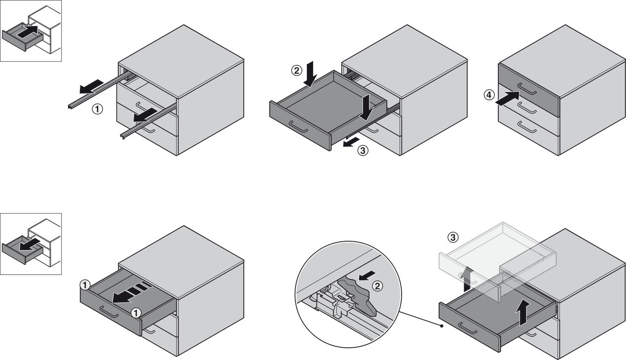 Drawer Set, HÃ¤fele Matrix Box Slim A, 175 mm Drawer Height