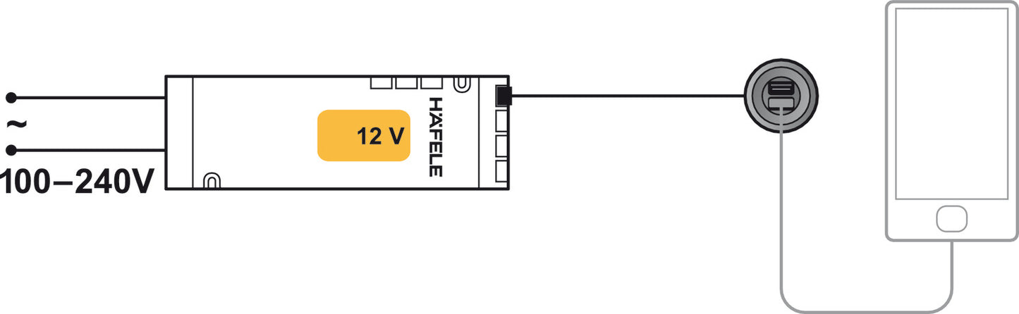 USB Converter, HÃ¤fele Loox ESC 2001 Modular, Round