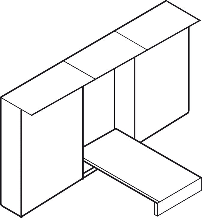 Foldaway Bed Fitting Set, for Lengthwise Mounting