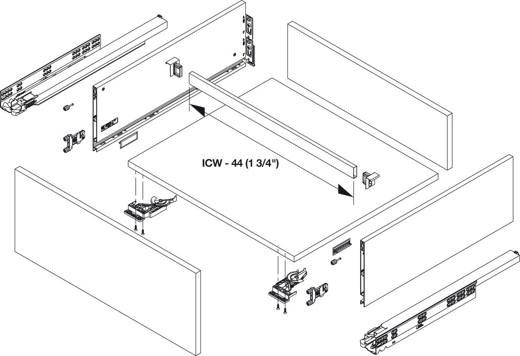 Cross Divider Rail - Cut to Length, for Vionaro Drawer Systems