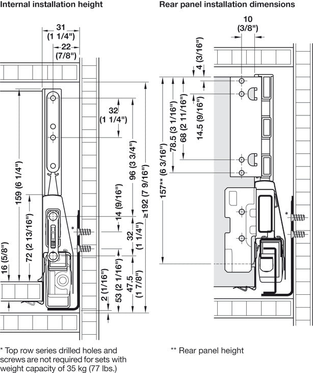 Glass panel, For HÃ¤fele Matrix Box P drawer side runner system