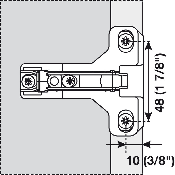 Face Frame Wing Mounting Plate, Salice, Screw-mounted