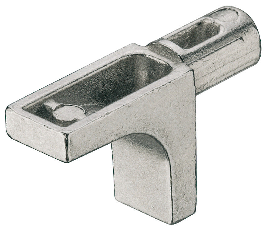 Shelf support, for wooden shelves, zinc alloy, with 2 grooves, load bearing capacity 15.6 kg per item