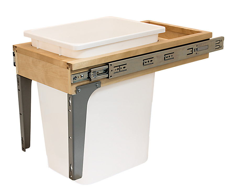 Waste Bin Pull-Out, Wood Frame, Side Mount, Single