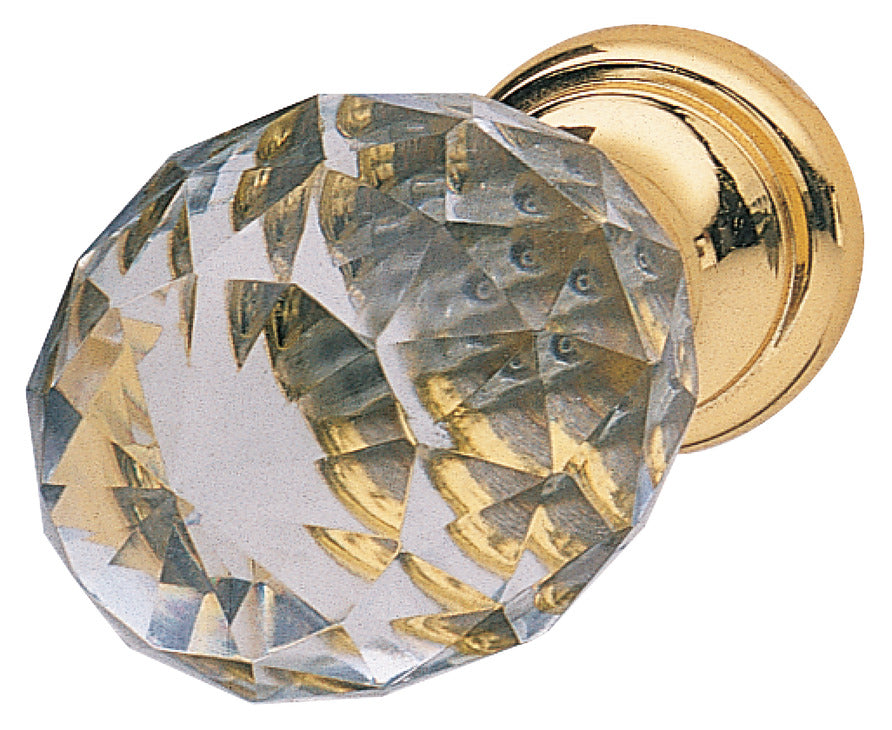 Knob, Clear Crystal & Zinc