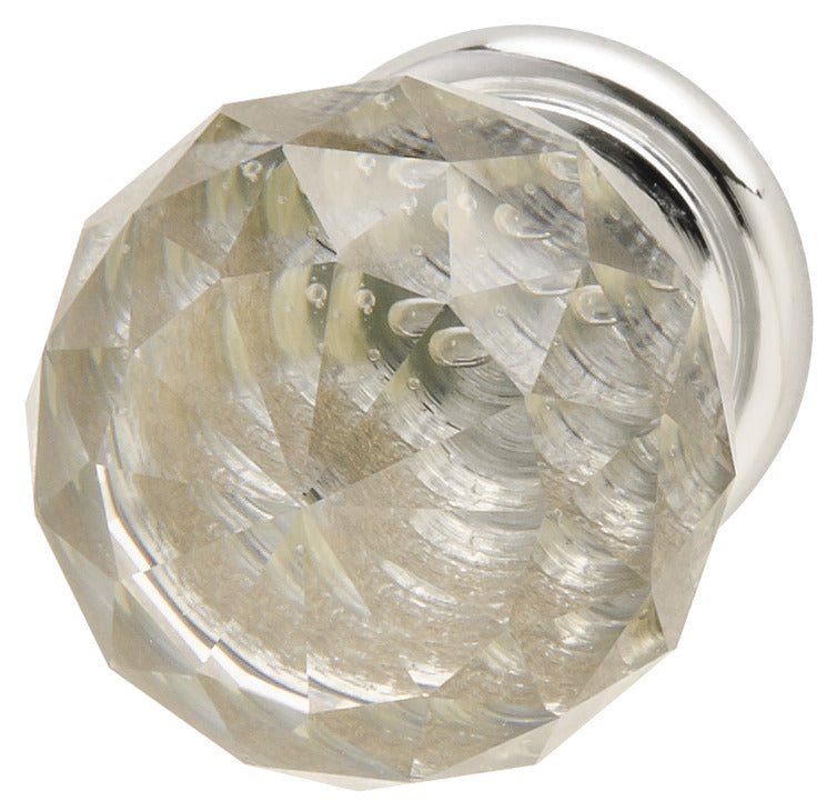Knob, Clear Crystal & Zinc
