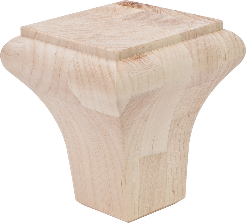 Bunn Foot, 3 9/16" x 3 9/16" x 4" (W x D x H)