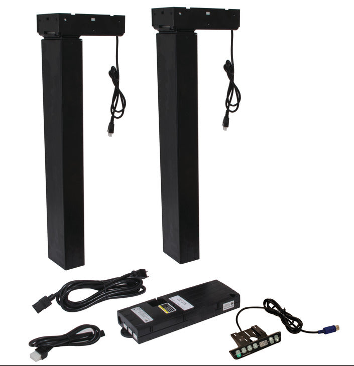 Straight Table 2-Leg Adjustable Columns and Components, for AdjusTable System® Conversion Electric Table