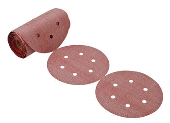Abrasive Disc, 6" Aluminum Oxide, Hook-N-Loop, 6 Holes