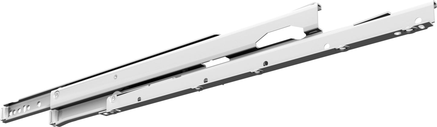 Premium Epoxy Coated Bottom Mounted Slide, Full Extension, Self-Closing, 150 lbs Weight Capacity