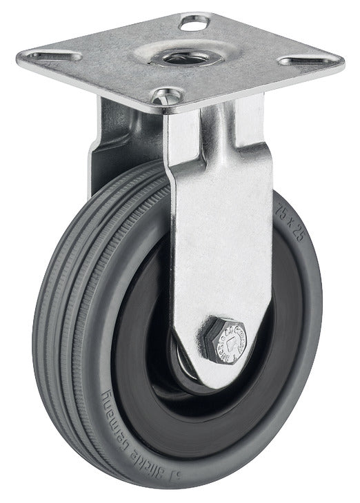 Coal Box Caster, With soft running surface, fixed or free running