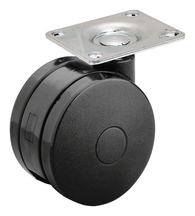 Large Twin Wheel Caster, Plate Mount, without Brake