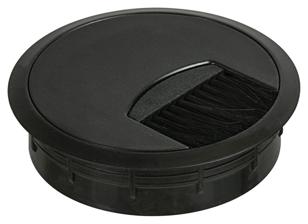 Plastic Cable Grommet, Two-Piece, Round, with Brush