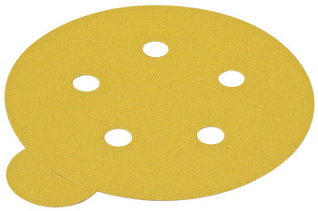 Abrasive Paper Disc, 5" Aluminum Oxide, PSA, 5 Holes