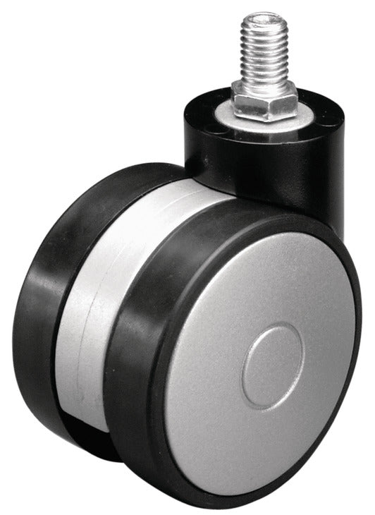 Caster, M10 Stem, Load-Bearing Capacity 110 lbs., Silver