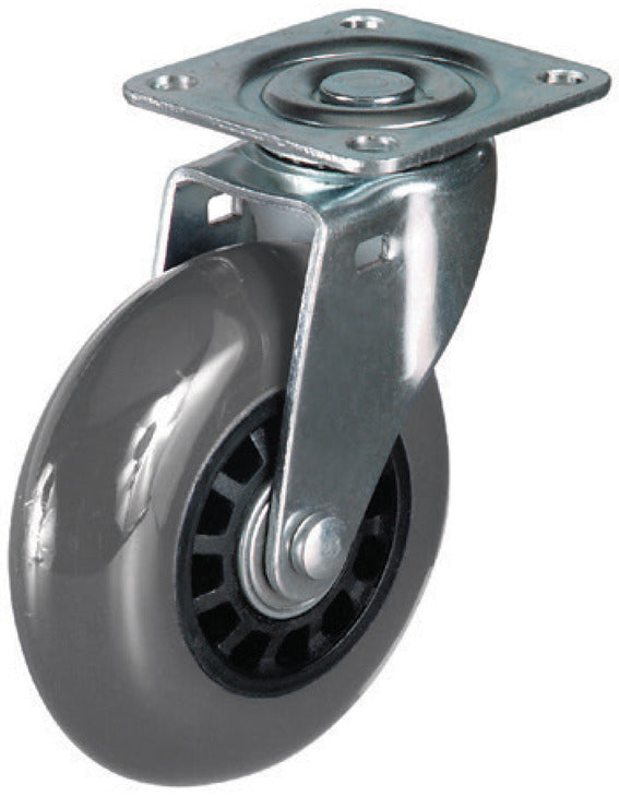 Coal Box Caster, With soft running surface, fixed or free running