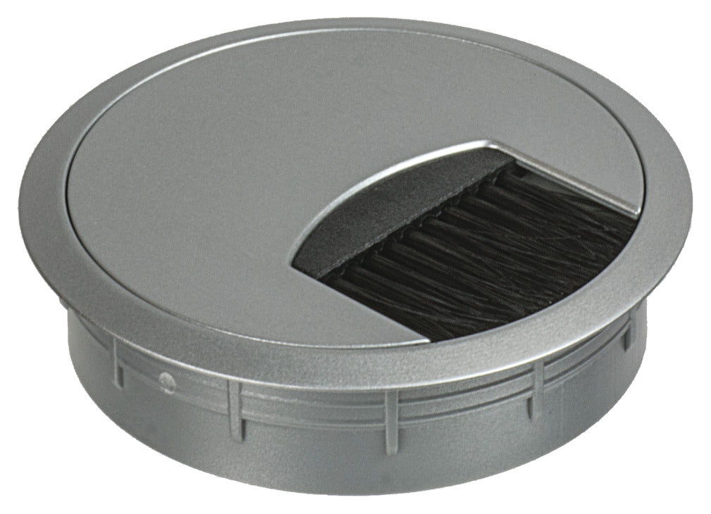 Plastic Cable Grommet, Two-Piece, Round, with Brush