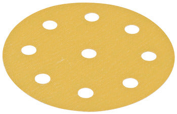 Abrasive Paper Disc, 5" Aluminum Oxide, PSA, 9 Holes