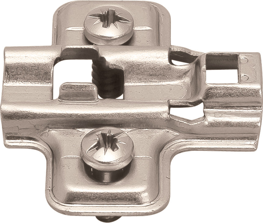 Mounting Plate, Flanged, for Clip-On Hinges, with Euro Mounting Screws