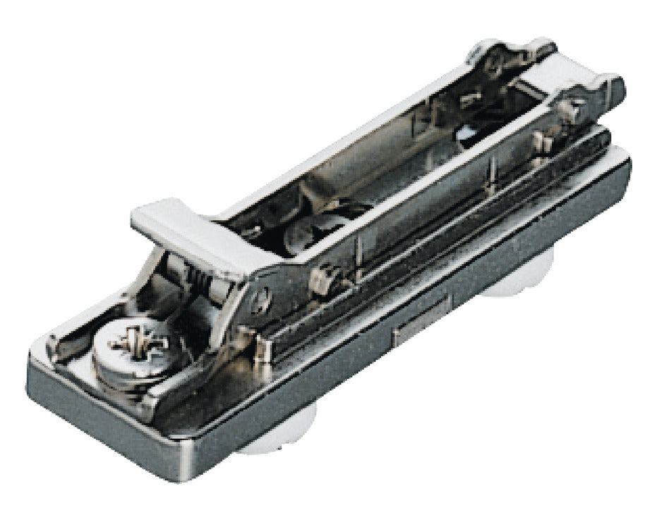 Mounting plate, HÃ¤fele Duomatic SM, zinc alloy, with pre-mounted dowels