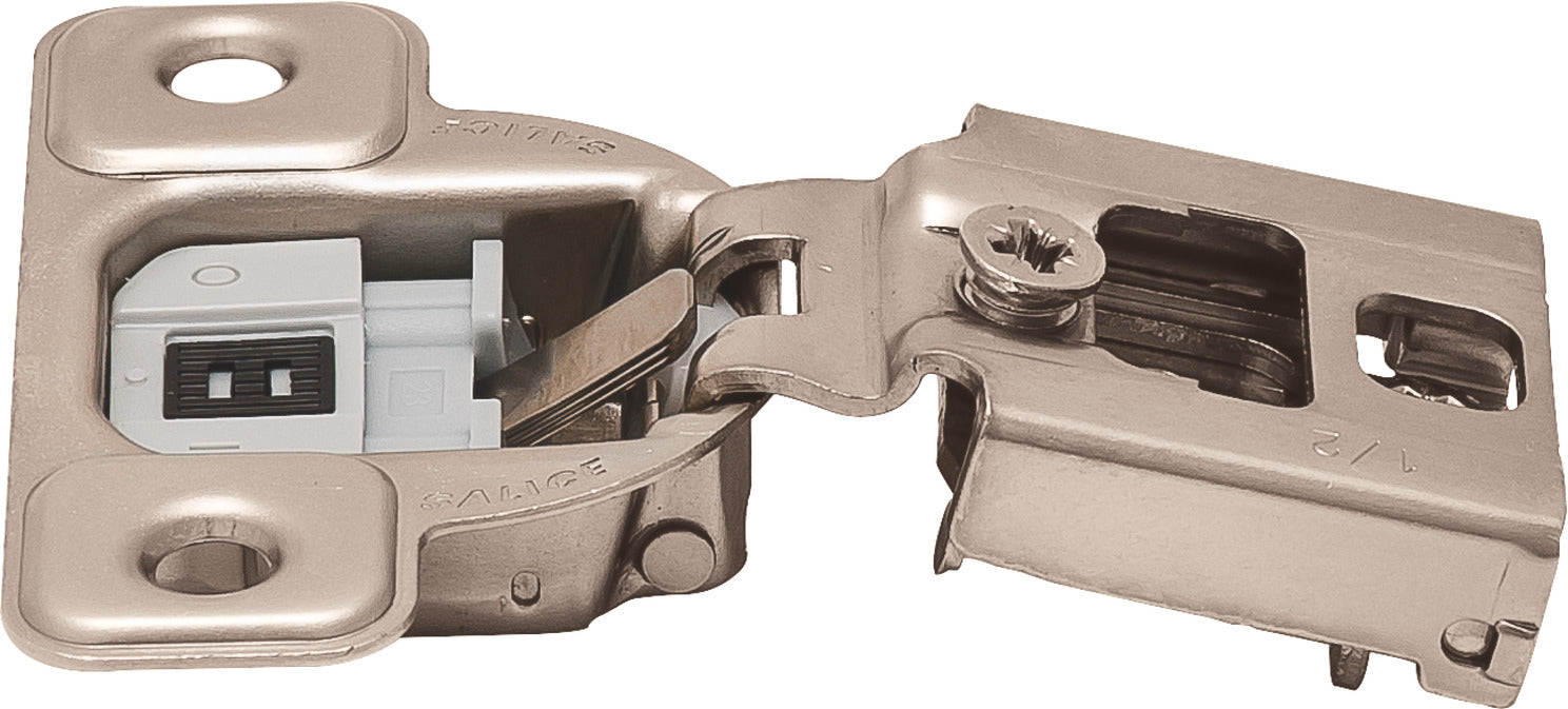 Concealed Hinge, Salice Excentra 2-Cam, 106° Opening Angle, Soft Close, 1/2" Overlay