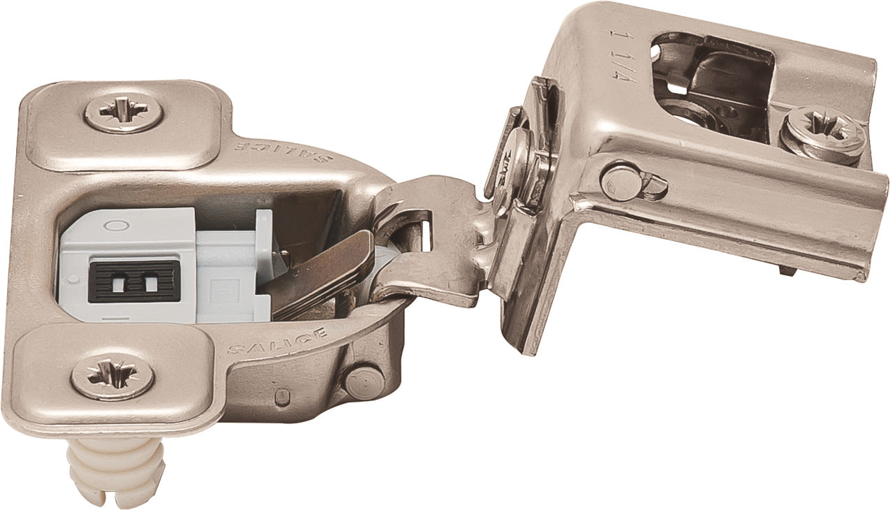 Concealed Hinge, Salice Excentra 2-Cam, 106° Opening Angle, Soft Close, 1 1/4" Overlay