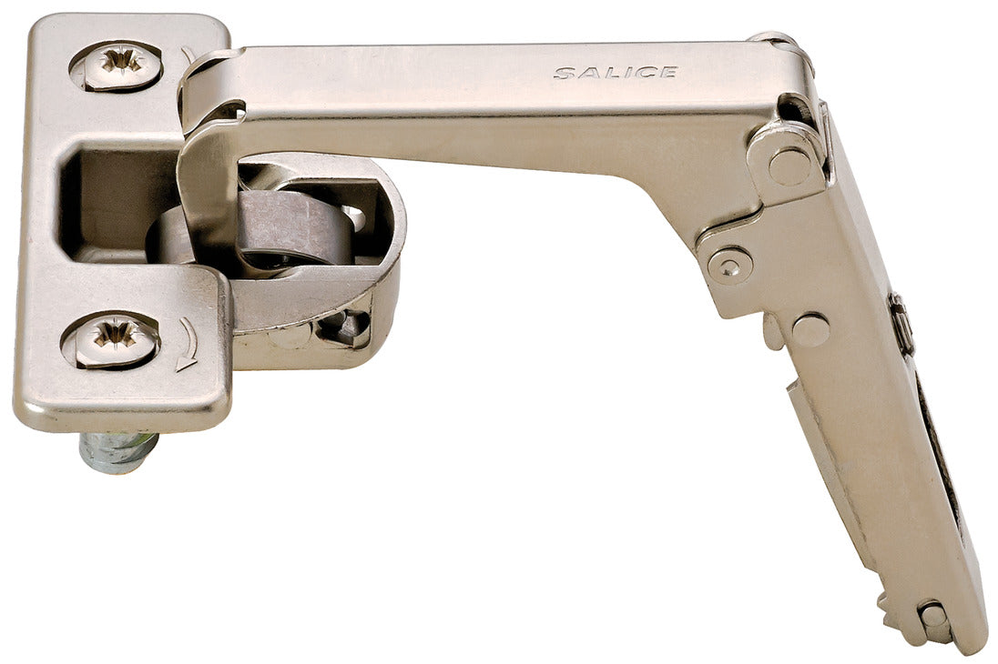 Pie-Cut Corner Hinge, Salice, 70° Opening Angle, Self Close, Nickel-Plated