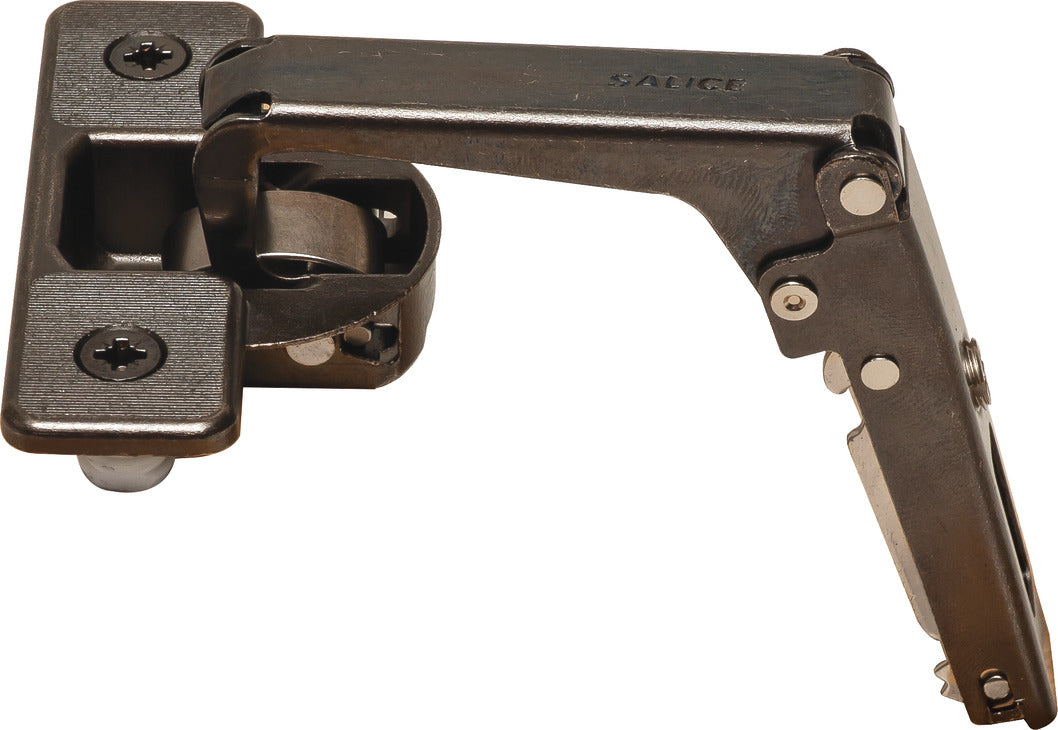 Pie-Cut Corner Hinge, Salice, 70° Opening Angle, Self Close, Titanium Finish