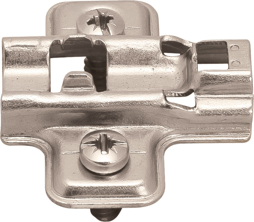 Mounting Plate, Flanged, for Clip-On Hinges, with Euro Mounting Screws