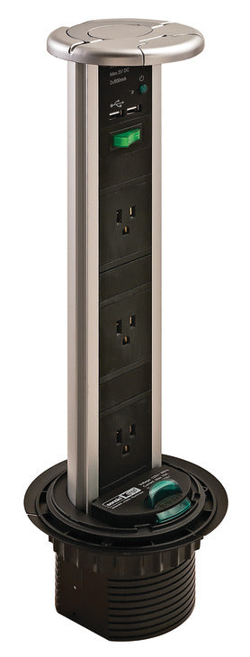 SensioPod Vertical Powerdock, 3 Outlets, 2 USB Ports, Splashproof ...