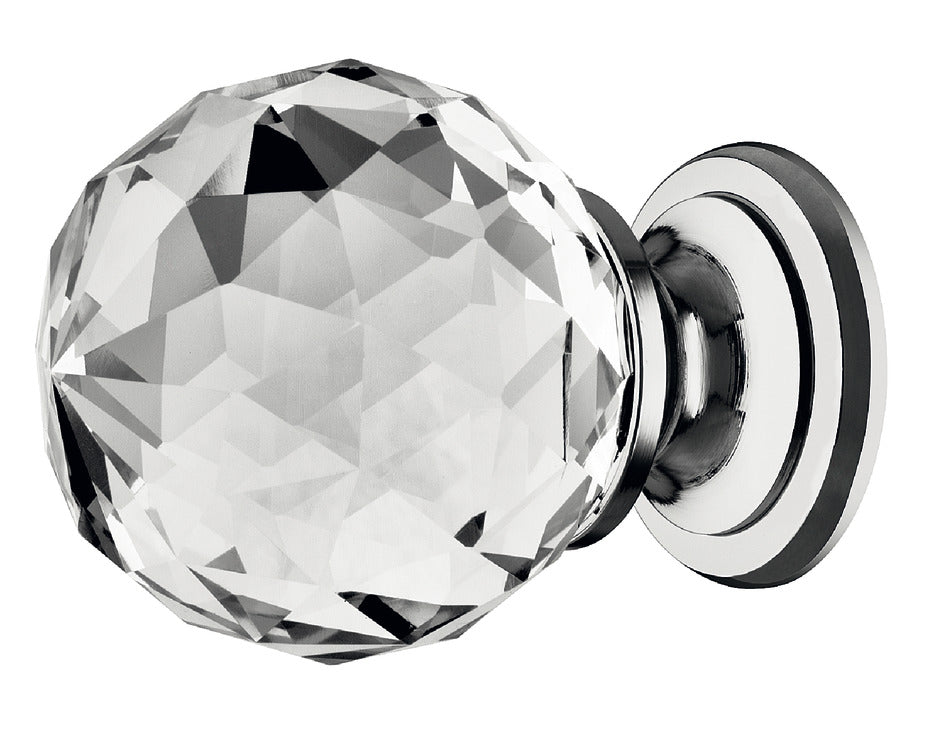 Knob, Clear Crystal & Zinc