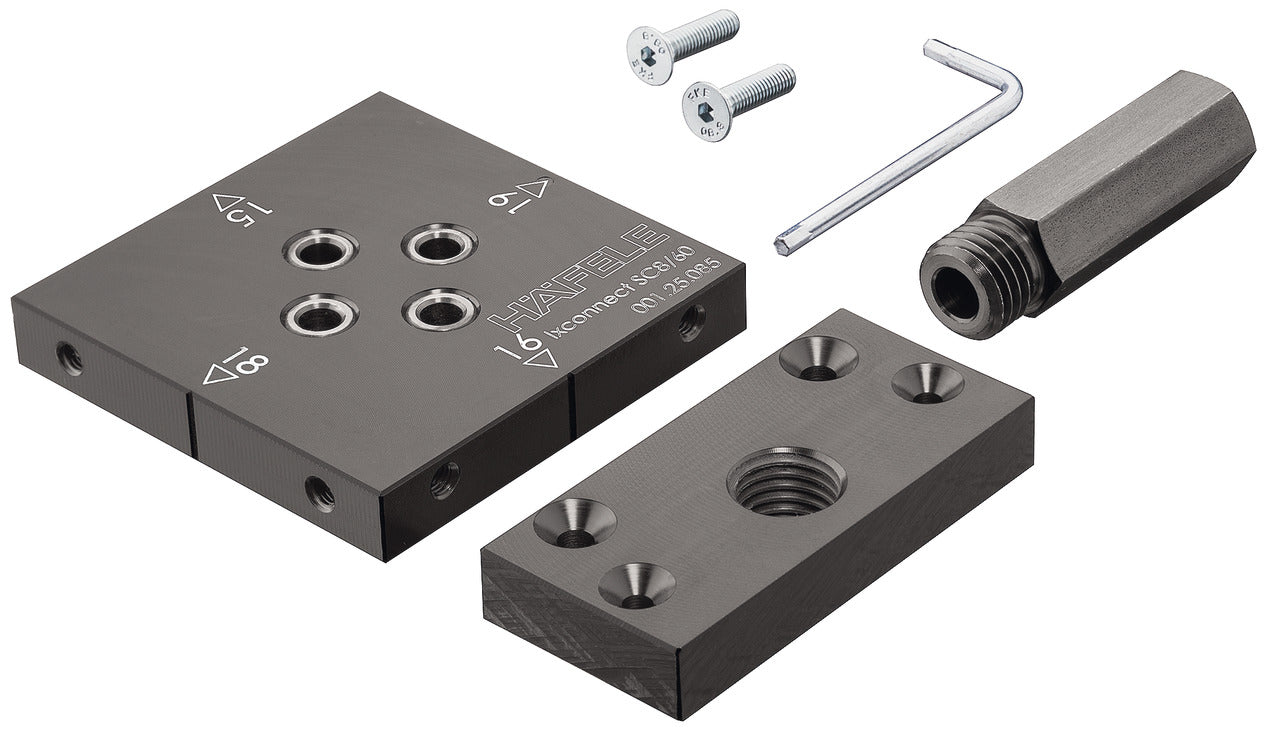 Drilling jig, For HÃ¤fele Ixconnect SC 8/60 spreading connector