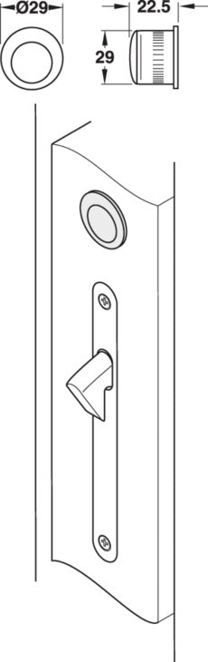 Front Handle, for Mortise Locks on Sliding Doors